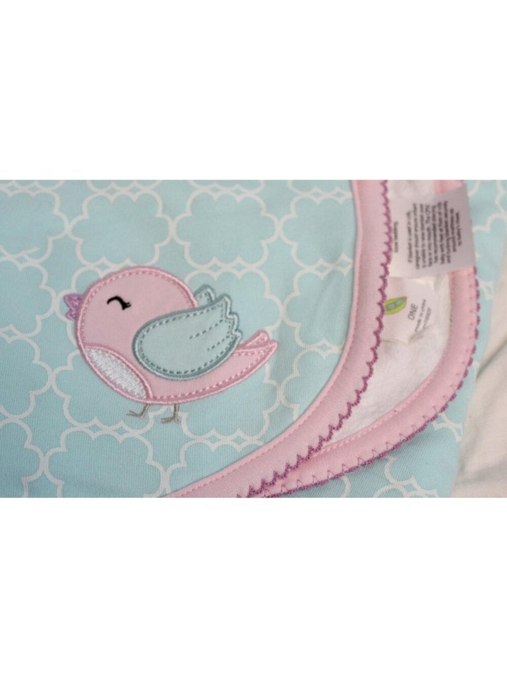 New Starting Out Baby Blanket Teal Pink Bird Minky Dots Lovey Pastel Girl Securi